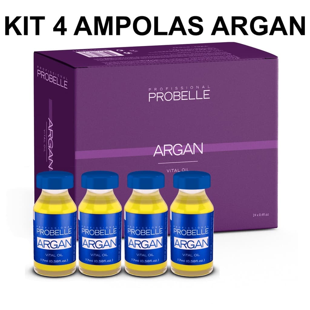 Kit 4 ampolas de argan 17 ml PROMOÇÃO