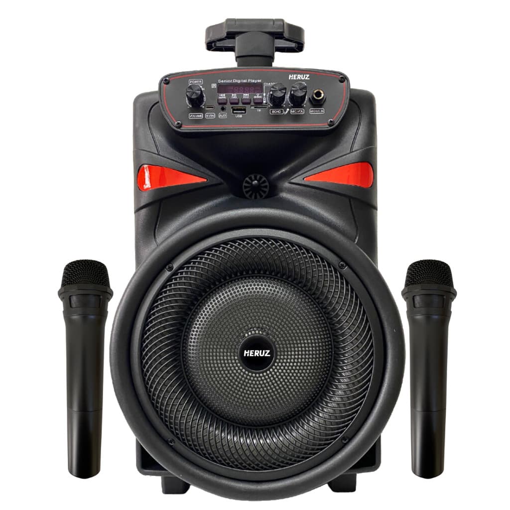 Caixa Som Portatil Grande potencia Amplificada 2000w MP3 LED COM Microfone Sem Fio karaoke