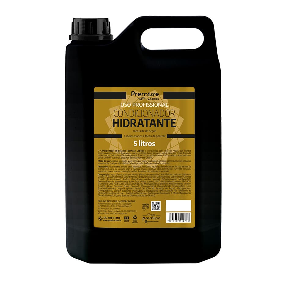 Condicionador Hidratante Profissional 5L Para Cabelos Macios Brilho Intenso Uso Salão e Casa
