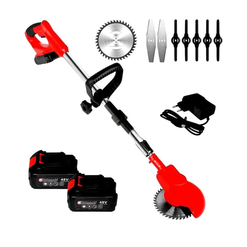 Kit Aparador De Grama 48V Nakasaki 1580W A Bateria Cortador De Grama  2 Baterias 48V Profissional