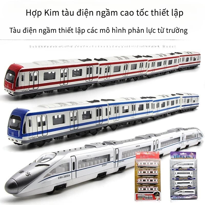 Brinquedo de metal de alta velocidade trilho metrô trem brinquedo conjunto infantil brinquedo liga magnética conexão locomotiva modelo puxar para trás carro brinquedo