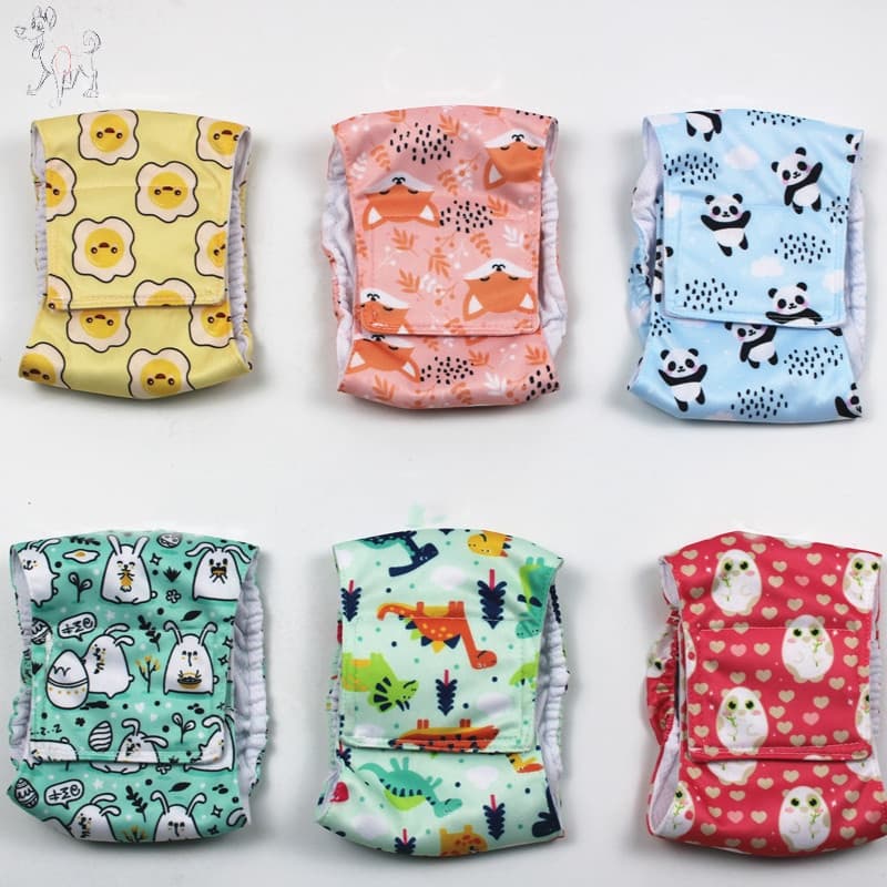 【Muhsinpet】Roupa Íntima Lavável Fralda Pet Fralda Fisiológica Impressa para Animais de Estimação Fralda Lavável Respiráv