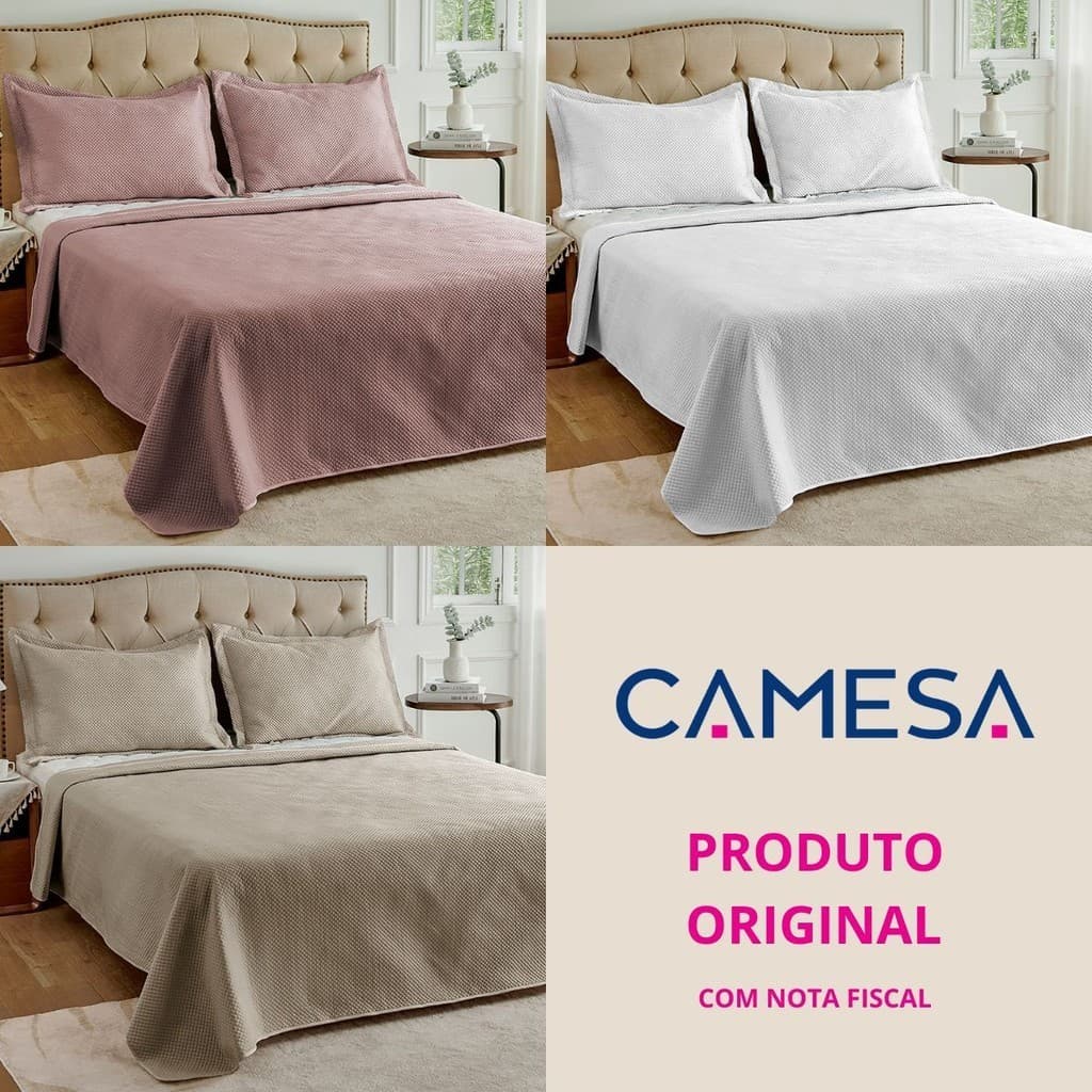 Colcha Neo Diamonds Kit Cobre Leito King 2,40x2,20cm Rose Moderno com Acabamento Premium Super Promoção
