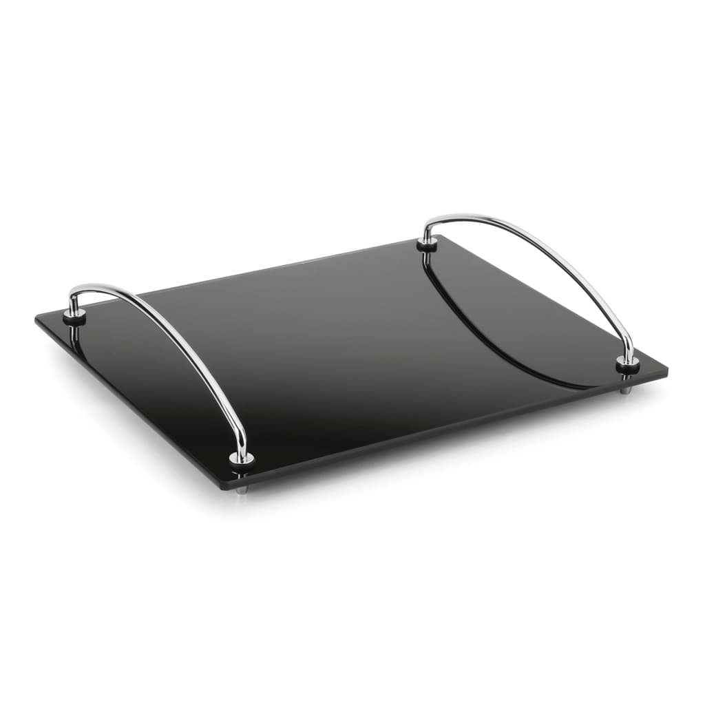 Bandeja De Vidro Preto Decorativa 35x25 Cm Bar Casa Andrea Bebidas Aparador Casa Cozinha Organização Servir