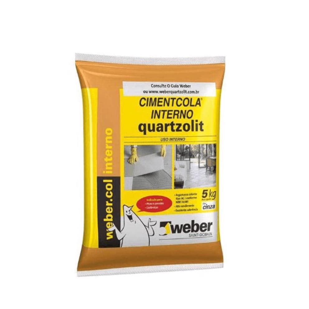 Argamassa AC-I Uso Interno (Saco 5kg) - WEBER QUARTZOLIT