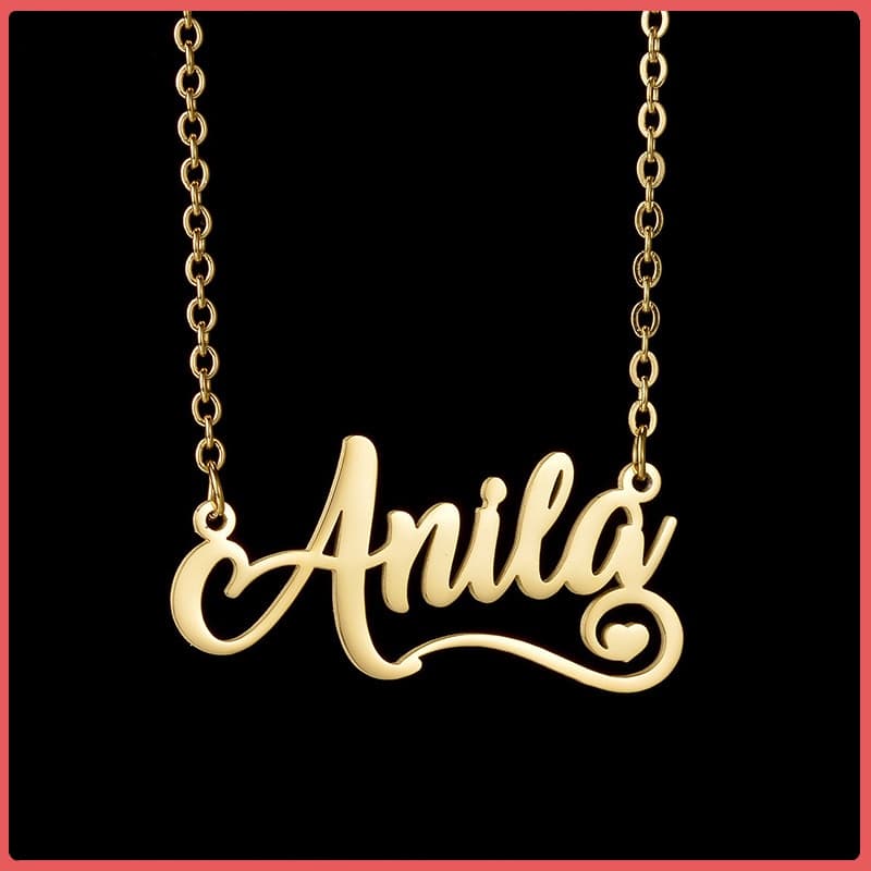 Colar Personalizado De Aço Inoxidável Nome Do Amor Da Mulher Dia Dos Namorados Criança Jóias De Bebê