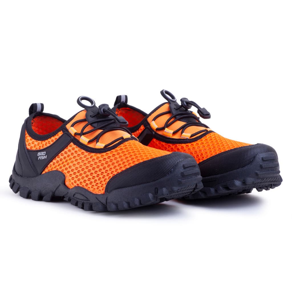 Tênis Antiderrapante Track  Para Esportes Pesca Camping Trilha Lazer - Bad Fish - Laranja Neon