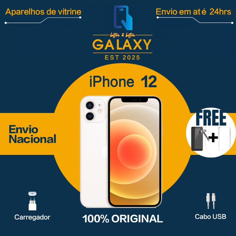 iPhone 12 64GB ou 128GB Vitrine Carregador Garantia e Nota Fiscal