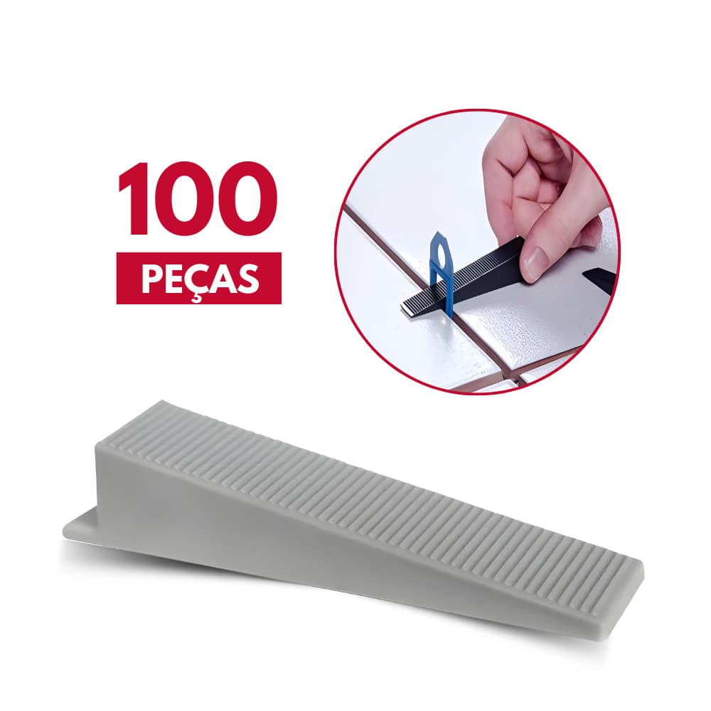 Cunha Nivelamento Slim Cortag 100 Peças Unidades Piso Revestimento Porcelanato Argamassa Cerâmica Clipe