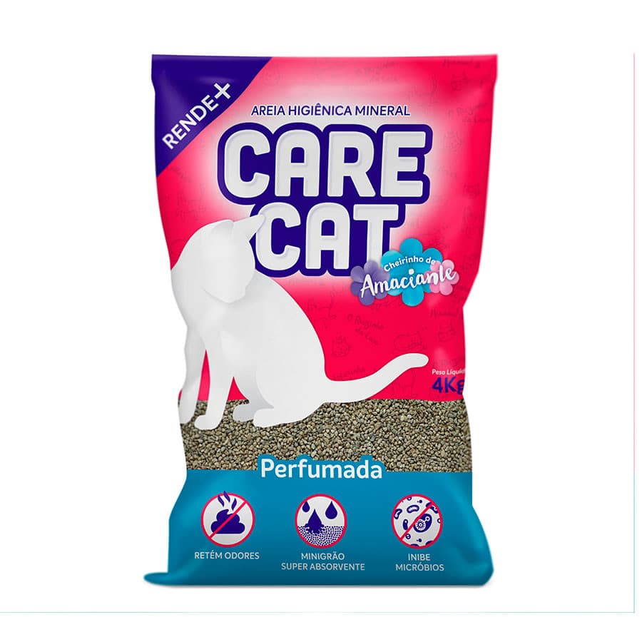 Areia Higiênica Carecat Perfumada Para Gatos 4 Kg
