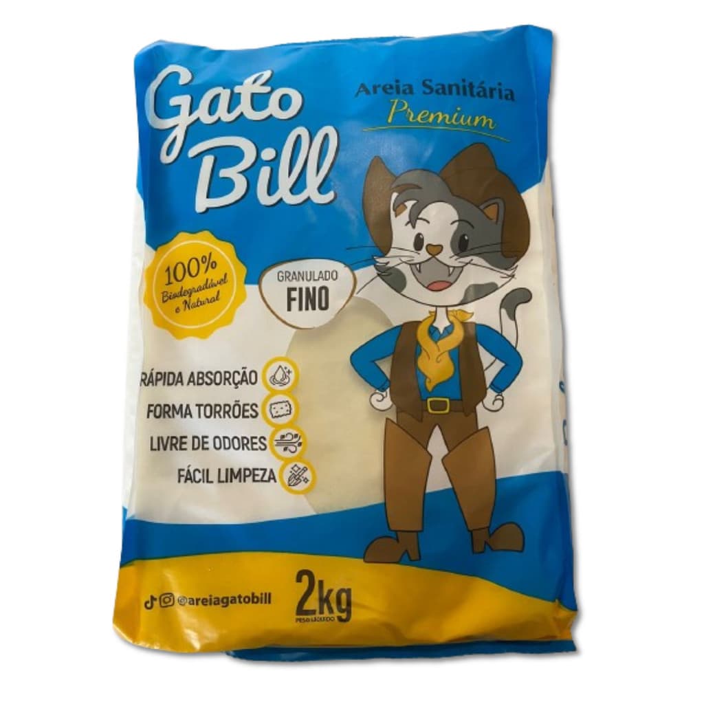 KIT 10X AREIA PARA GATO FINA 2KG GATOBILL SANITÁRIA HIGIÊNICA FORMA TORRÕES