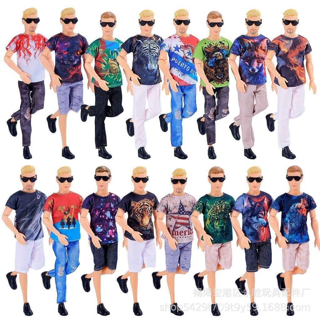 30cm acessórios de roupa de boneca KEN masculina,t-shirt da moda,brinquedos para meninas,presentes para dia das crianças