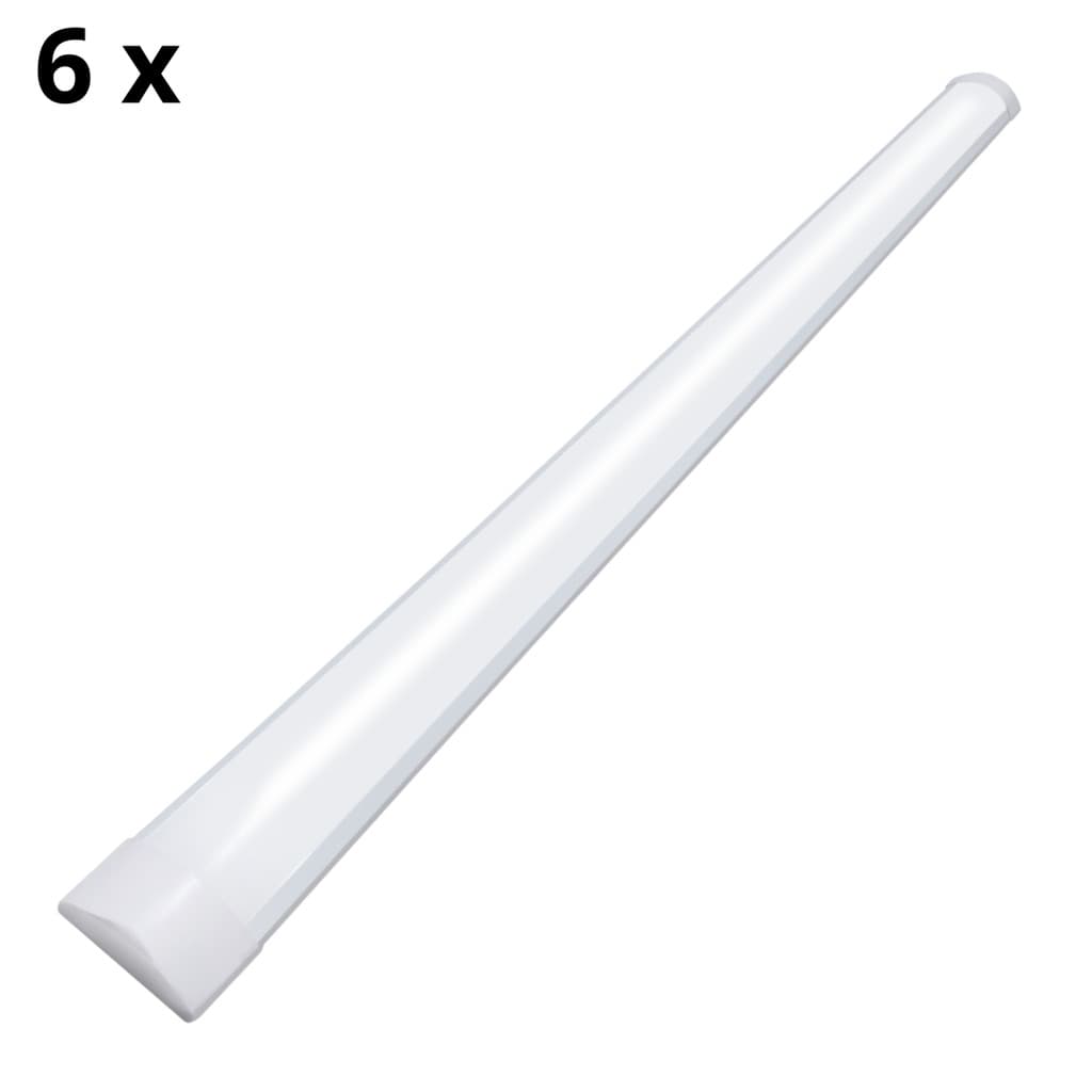 Kit 6 Luminaria led slim 36w 120cm 4000K linear sobrepor calha
