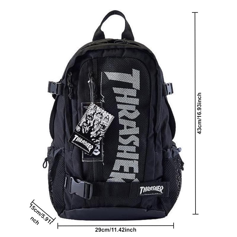 Mochila de Skate ao Ar Livre Japão THRASHER Mochila Oxford Limitada Mochila de Skate Mochila de Rua Mochila de Skate Cam