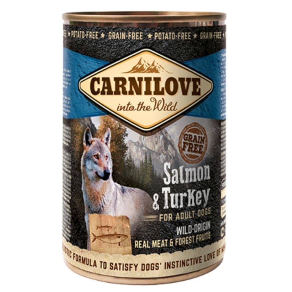 Patê Premium Para Caes Carne Selvagem Salmão e Peru Carnilove