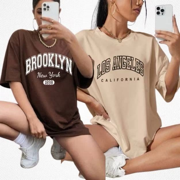 Kit 2 Camisetas Femininas Fitness e Casual 100% Algodão Look Academia e Dia a Dia Confortável