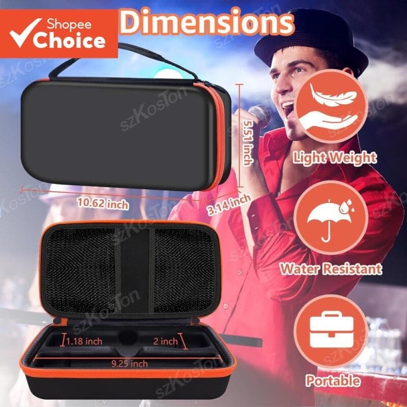 Bolsa De Armazenamento Portátil , Estojo De Transporte De Microfone Sem Fio Para Sistema De Dois Microfones JBL