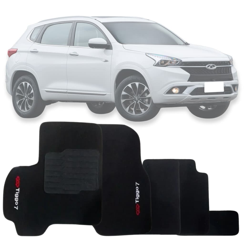 Jodo de Tapete Carpete Automotivo Tiggo 7 Grafia Bordado