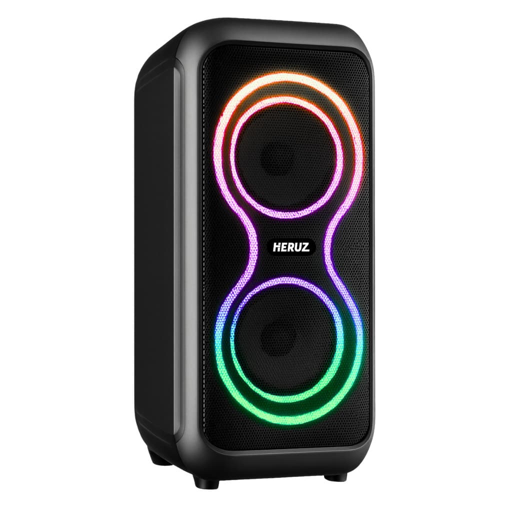 Caixa de som Bluetooth Caixinha Grande Com Led RGB Portátil USB 2 Alto Falantes