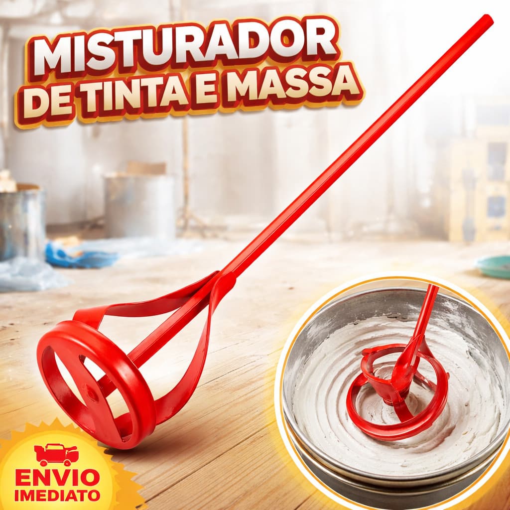 Misturador Profissional 52cm para Tinta Massa Argamassa para Furadeira e Parafusadeira
