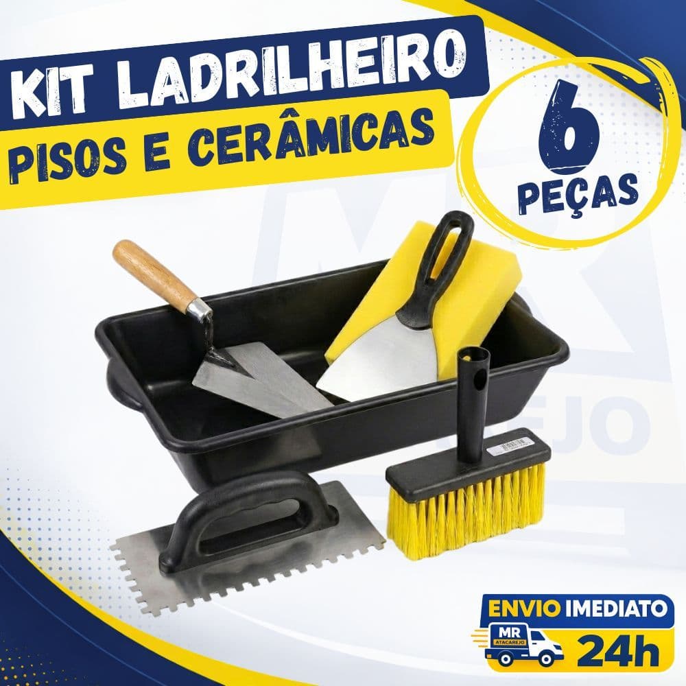 Kit Pedreiro Ferramentas de Pedreiro Ferramentas para Construção Civil Profissional 6 Peças
