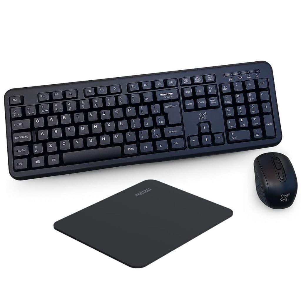 Teclado sem fio com mouse e mouse pad usb office basico escritorio padrão barato nota fiscal garantia promoção notebook