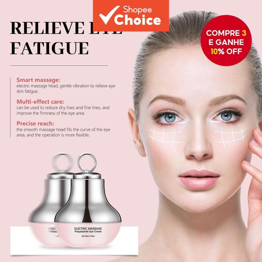  Creme para os Olhos Elétrico de Massagem Polipeptídeo Hidratante Textura Leve Cuidados Diários com Design Suave Deixa a
