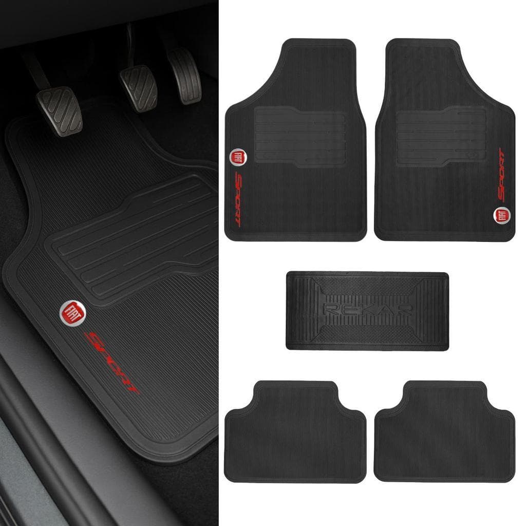 tapete automotivo universal pvc borracha 5 peças antiderrapante resistente fácil limpar carro