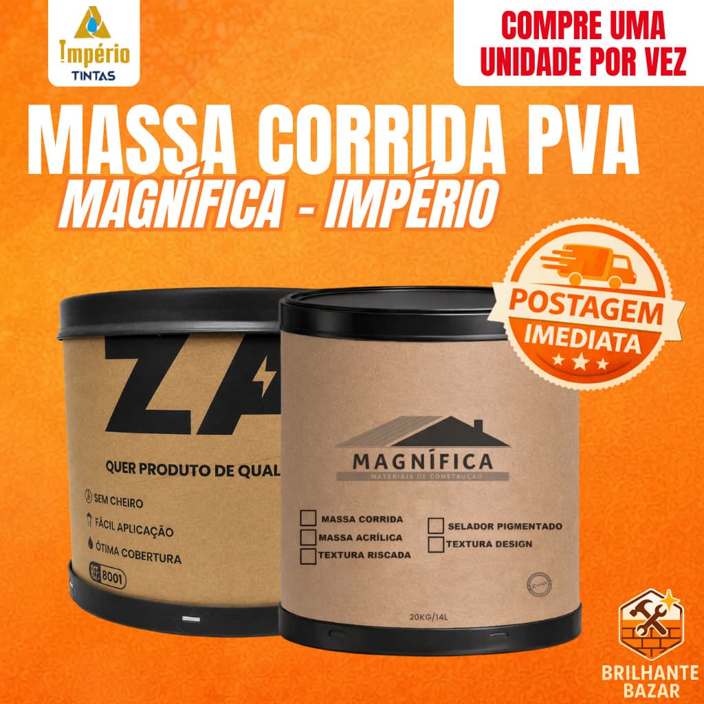 Massa Corrida PVA 21kg Império Premium Revestimento parede Interior