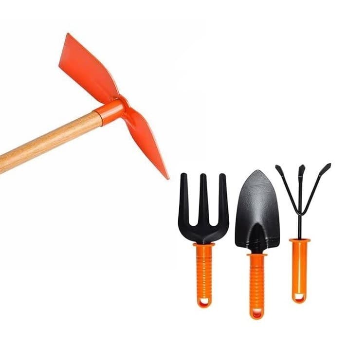 Kit Jardinagem Enxadinha Machadinha Sacho Max + Conjunto de Jardinagem manual