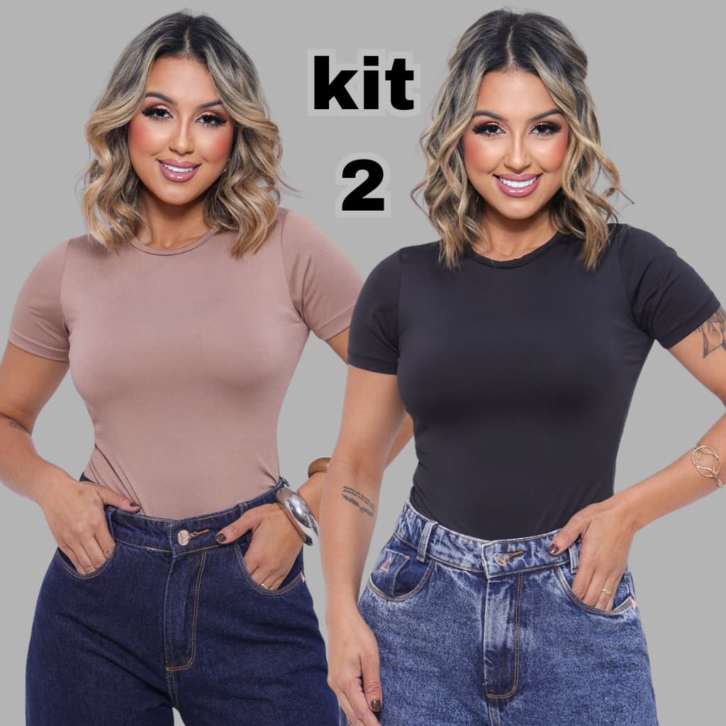 Kit 2 ou 1 Unidade Baby Tee Manga Curta Baby Look Feminina Academia Suplex Tendecia Blusinhas Blusa Básica