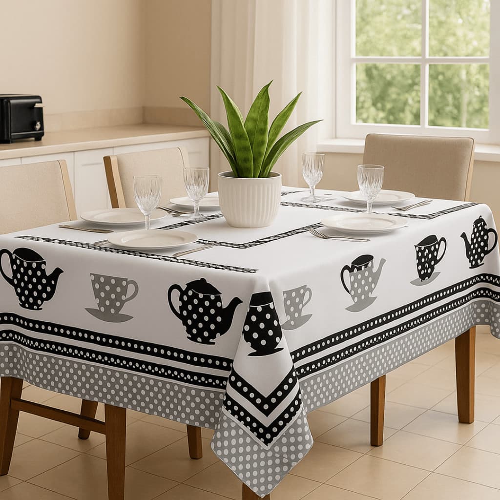 Jogo Toalha de Mesa Oxford 4 6 8 10 e 12 Lugares Estampada Cozinha Jantar Fácil Limpeza Moderna