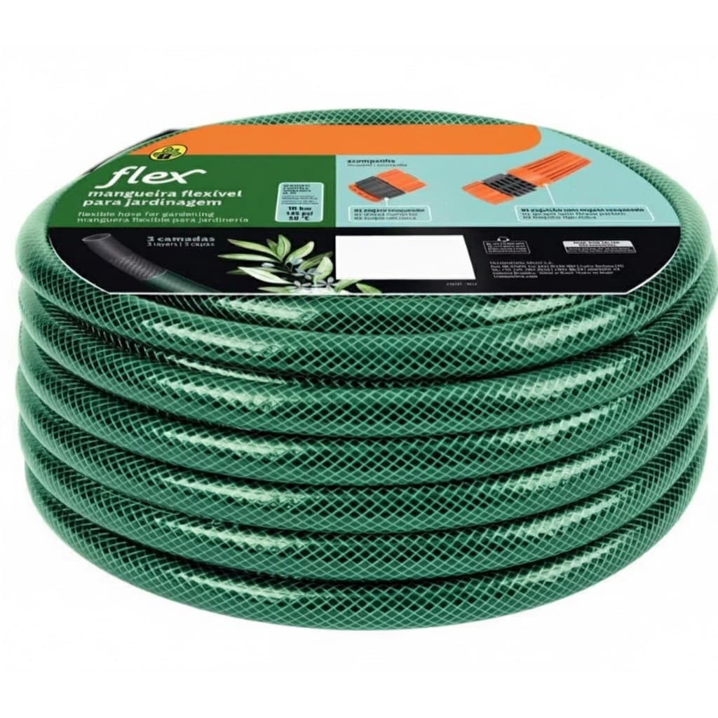 Mangueira Trançada Verde Reforçada Jardim Quintal Alta Pressão Flexível Durável Premium