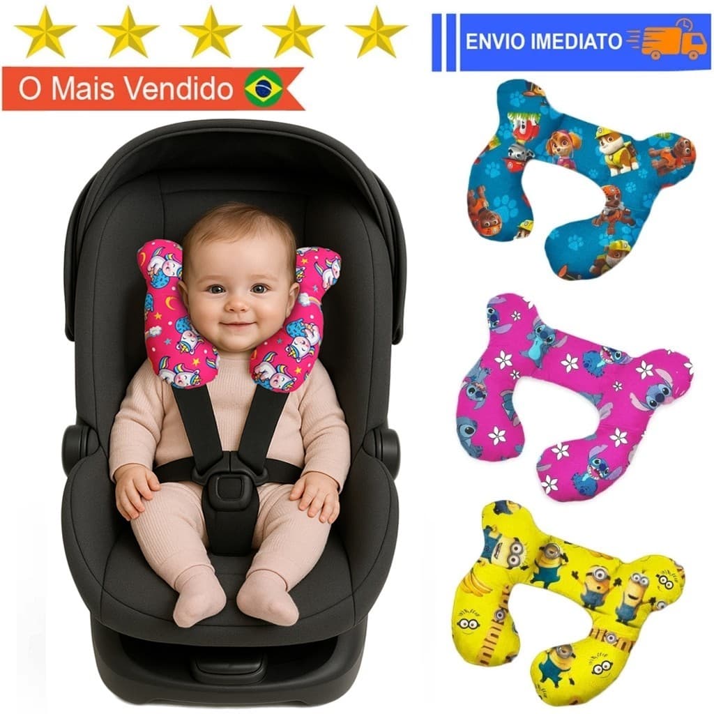 Almofada de Pescoço Bebê com Apoio de Cabeça para Cadeirinha bebe conforto