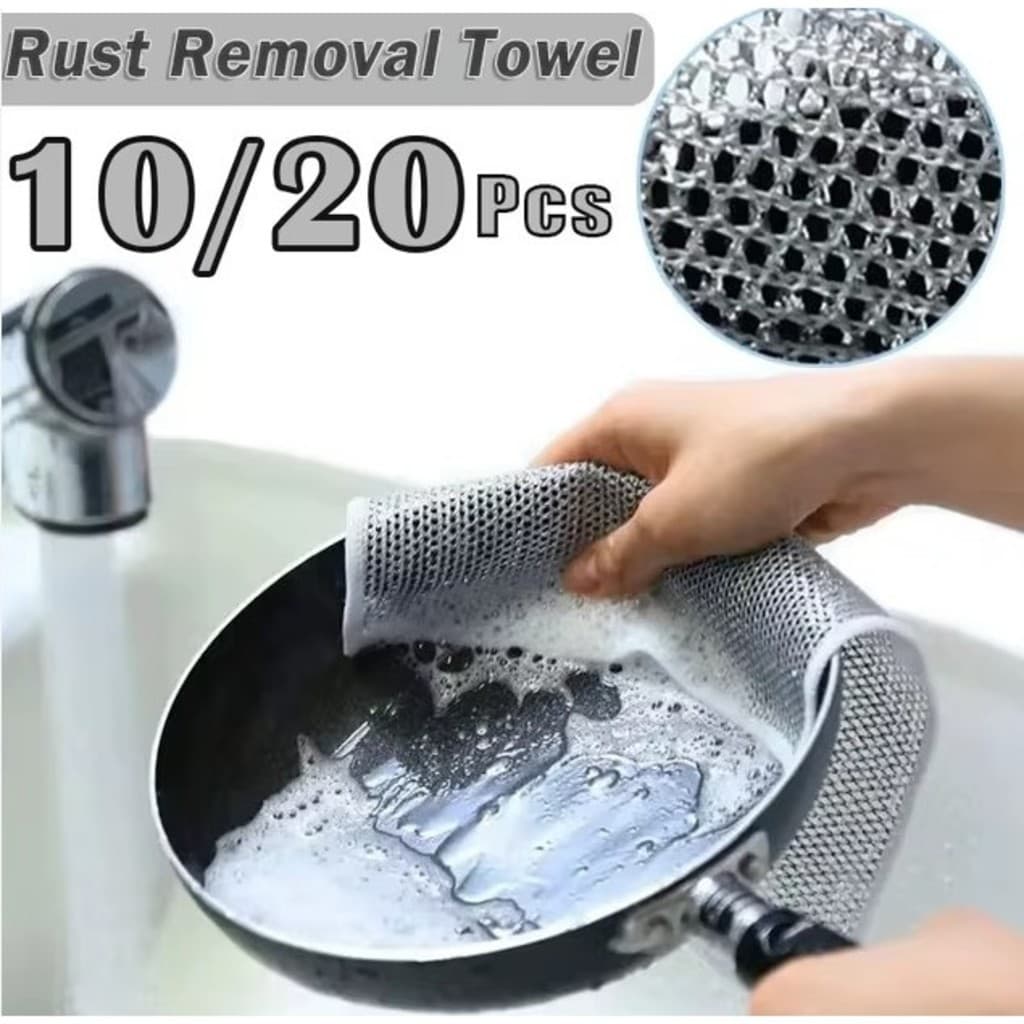 DAGUAN 5/10Pcs Pano De Limpeza De Arame Metálico Malha Não Oleosa Fogão De Cozinha Prato & Panelas Em Vez De