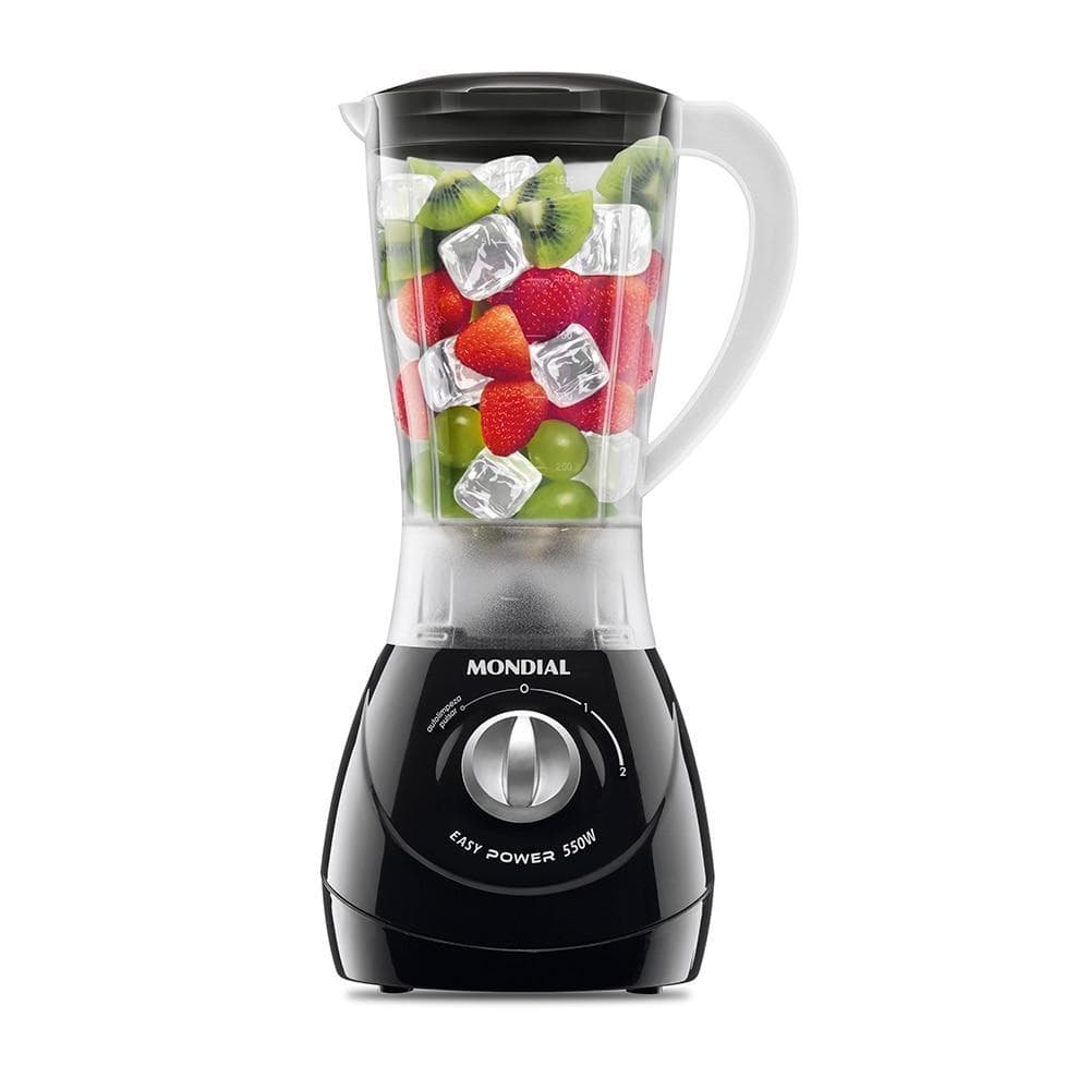 Liquidificador Mondial Easy Power 550W Preto 220V Prático e Potente para Cozinha Dia a Dia