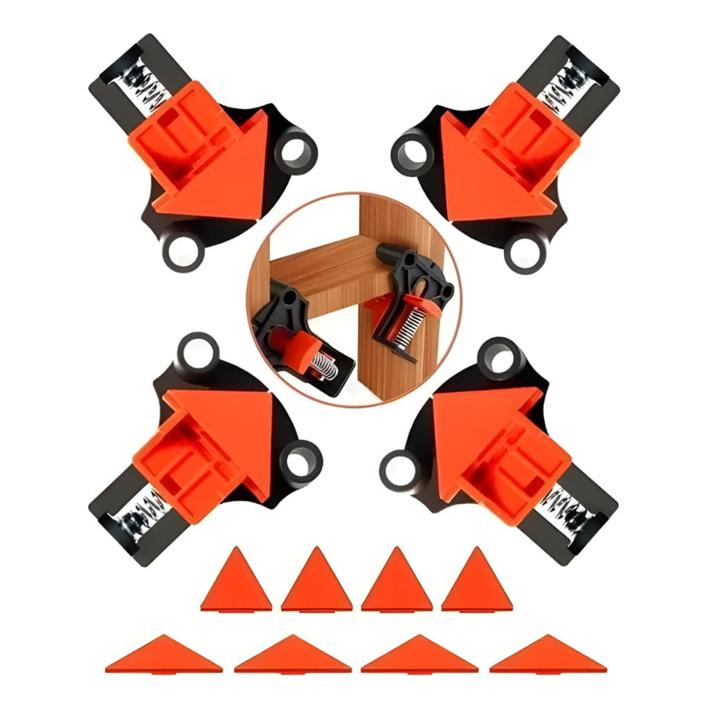 Kit 2 e 4 Grampos De Canto Aperto Angular Marcenaria 90 Graus Marceneiro Reformas
