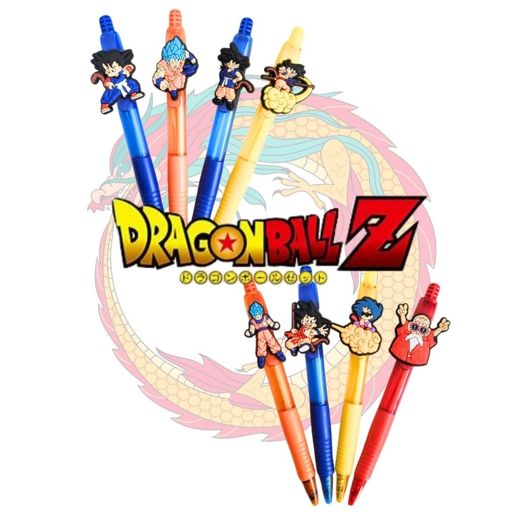 04 Canetas Dragon Ball Z Anime esferograficas material escolar lembrancinha aniversario promoção papelaria fofa
