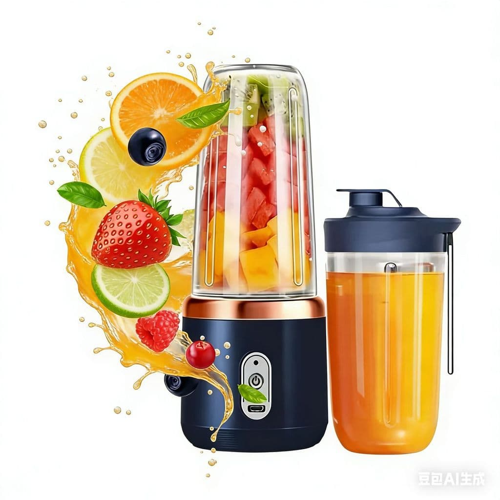 Mini Liquidificador Espremedor Portátil Elétrico De Suco De Alimentos Misturador Leite Smoothie 400ML 6 Lâminas