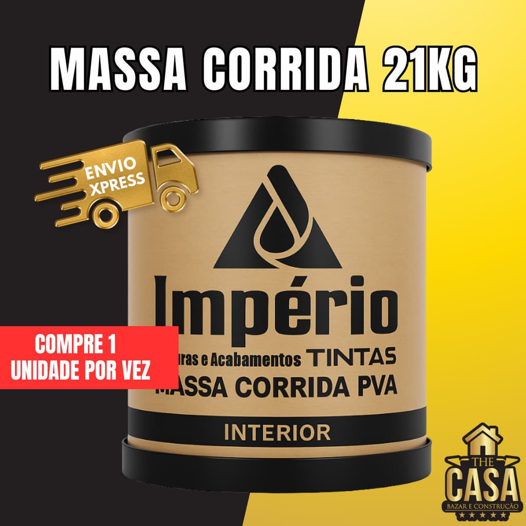 Massa Corrida Premium Pva 21kg Acabamento Fácil Aplicação Imperio branca parede