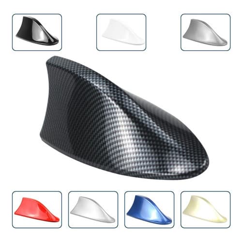 Antena Shark Tubarão Barbatana Universal Funcional AM/FM Esportiva: Preto Branco Carbono Cinza Prata Vermelho Azul Ouro