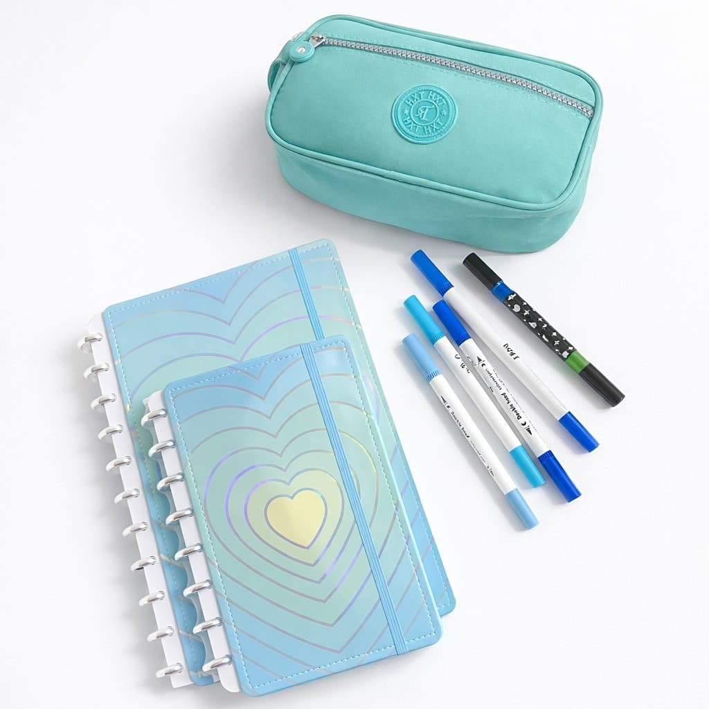 Kit Material Escolar Completo com Cadernos A4 e A5 | Canetinhas | Marca Texto | Estojo