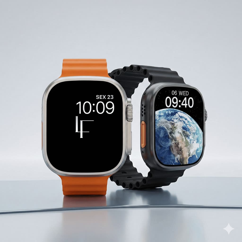 Smartwatch 68 Plus 41mm Inteligente com Tela Infinita Chamadas GPS e Duas Pulseiras Inclusas