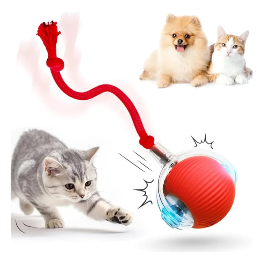 Bola Interativa Giratória Pet Brinquedo Automático Para Gato Cachorro
