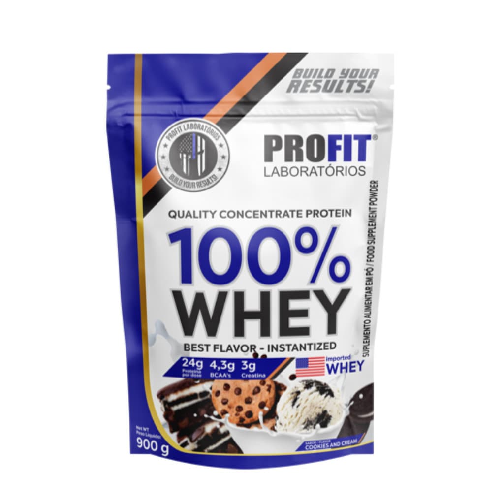 Whey 100% Concentrado Profit 900g Máxima Qualidade e Alto Desempenho
