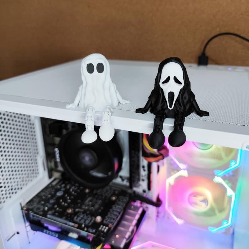 Fantasminha e Ghostface Decoração Setup Gamer Quarto Geek