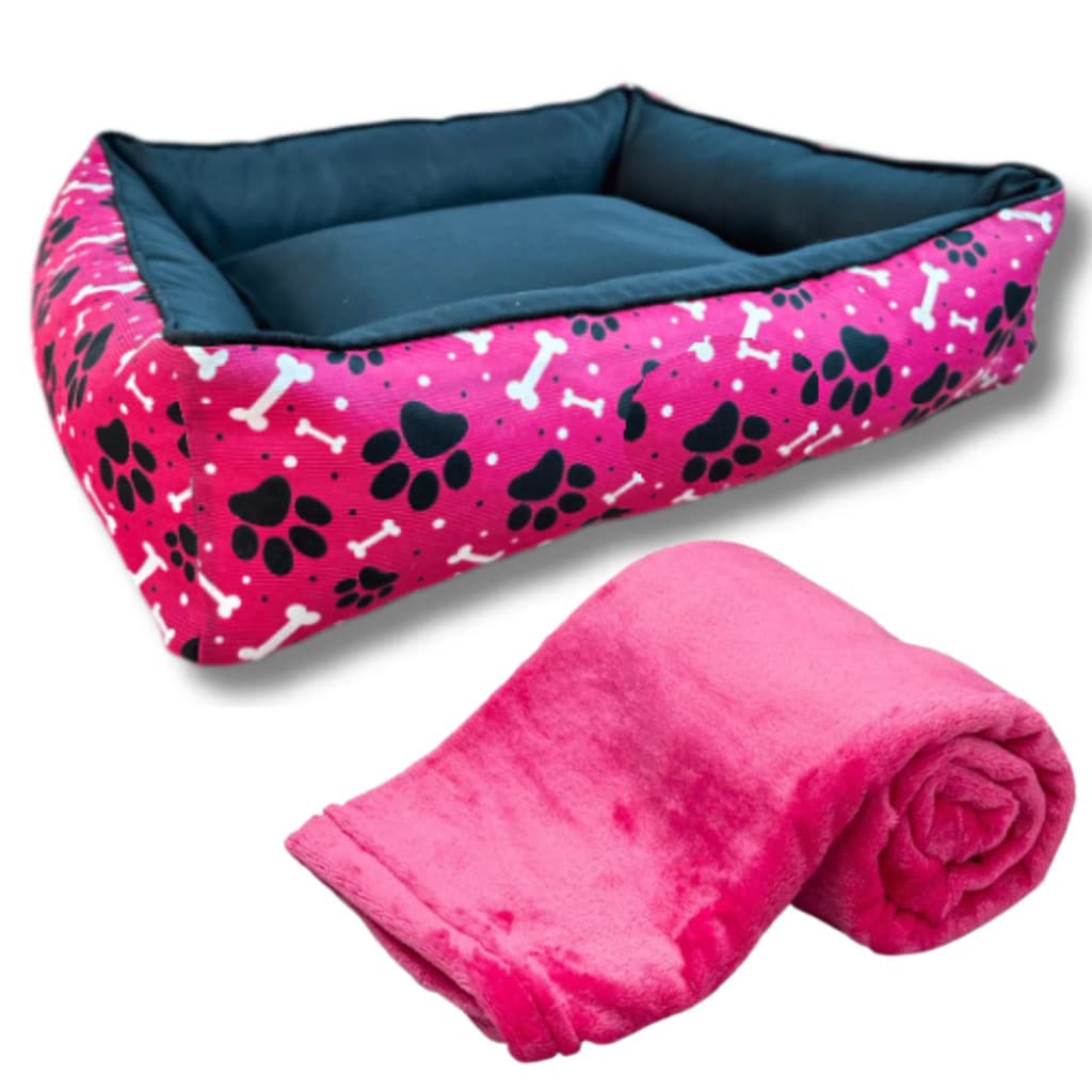 Kit Caminha Pet + Cobertinha Caminha Grande GG Cachorro Gato Confortável