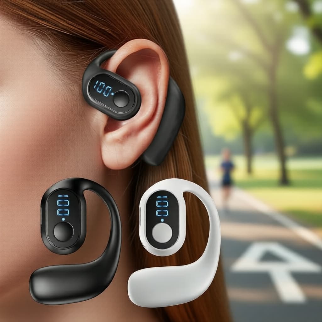  Compre 1 e leve 1 grátis Fone de Ouvido Bluetooth Sem Fio Mono à Prova d'Água com Microfone e Longa Duração de Bateria