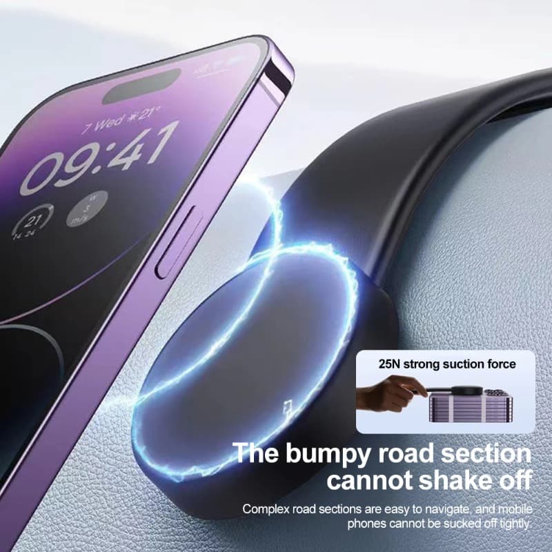  Suporte Magnético Veicular para Celular XJ66, Suporte de Carregador Sem Fio MagSafe Dobrável 15W para iPhone