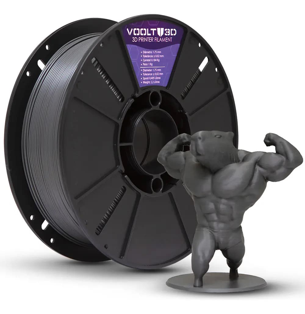 Voolt3D PLA cor grafite velvet 1 kg 1.75 mm
